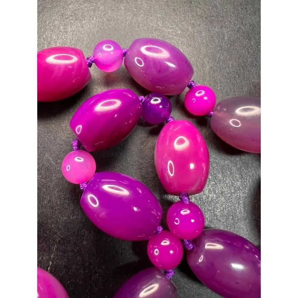 NEW purple agate 18 inch necklace with sterling silver clasp